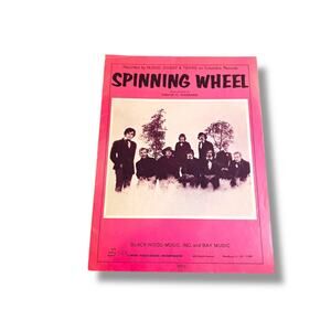Blood Sweat & Tears Spinning Wheel 1969 Hit Song Vintage Sheet Music 60s Pop Art